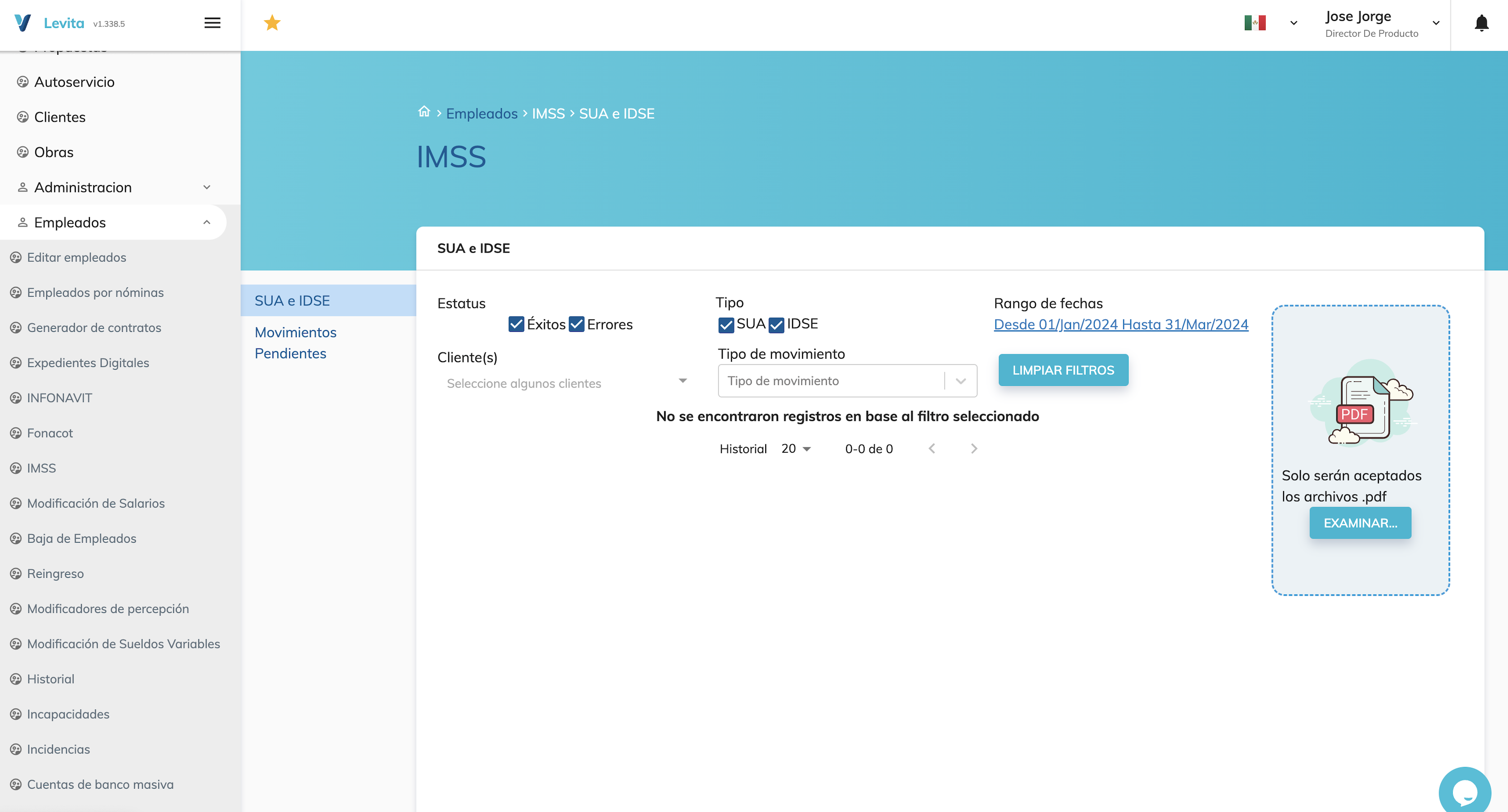 Nomada Levita — Dashboard view 3